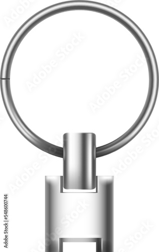 Metal round holder. Realistic steel trinket ring