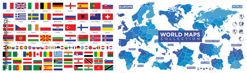 National flags of the world stock illustration