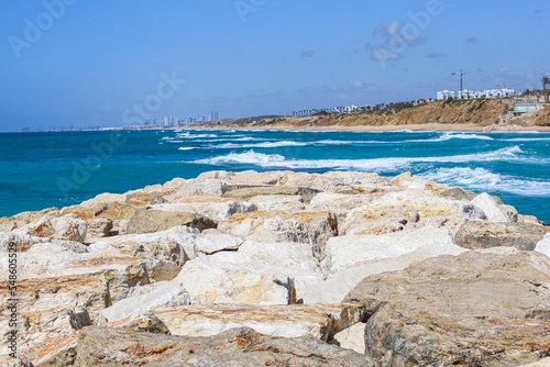 Beautiful rocks near sea at resort