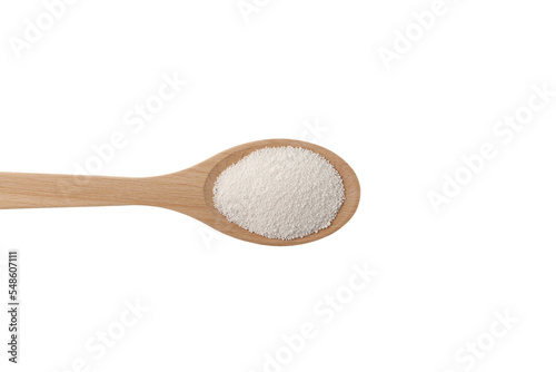 Canvastavla Sodium benzoate, sodium salt of benzoic acid in wooden spoon, close-up