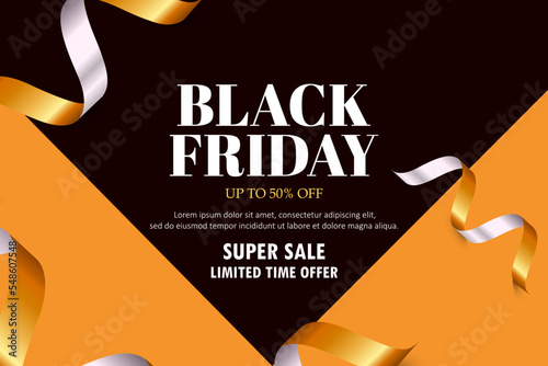 Black and yellow friday banner template