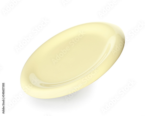 Yellow plate isolated on white background