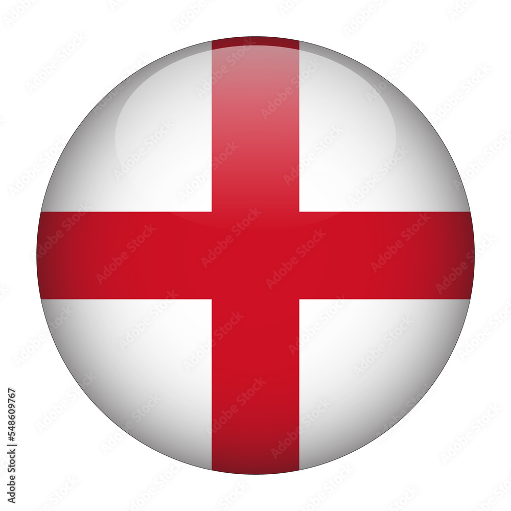 Obraz premium England 3D Rounded Flag with Transparent Background