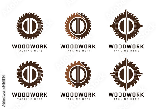 Monogram D Letter in sawmill. Perfect for woodworker, industrial and construction logos