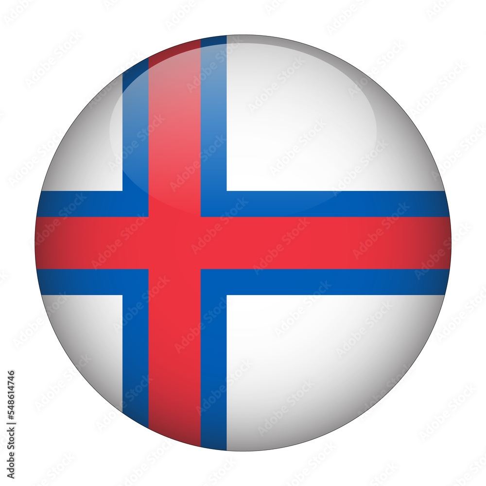 Fototapeta premium Faroe Islands 3D Rounded Flag with Transparent Background