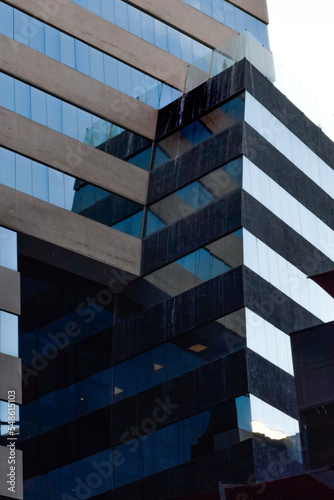 blue and black pattern in a modern building