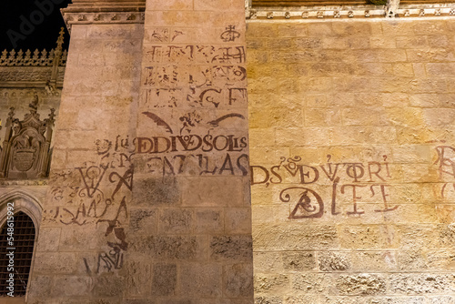 GRANADA, SPAIN - SEPTEMBER 24, 2022: Exterior of Granada Cathedral in Granada, Spain on September 24, 2022