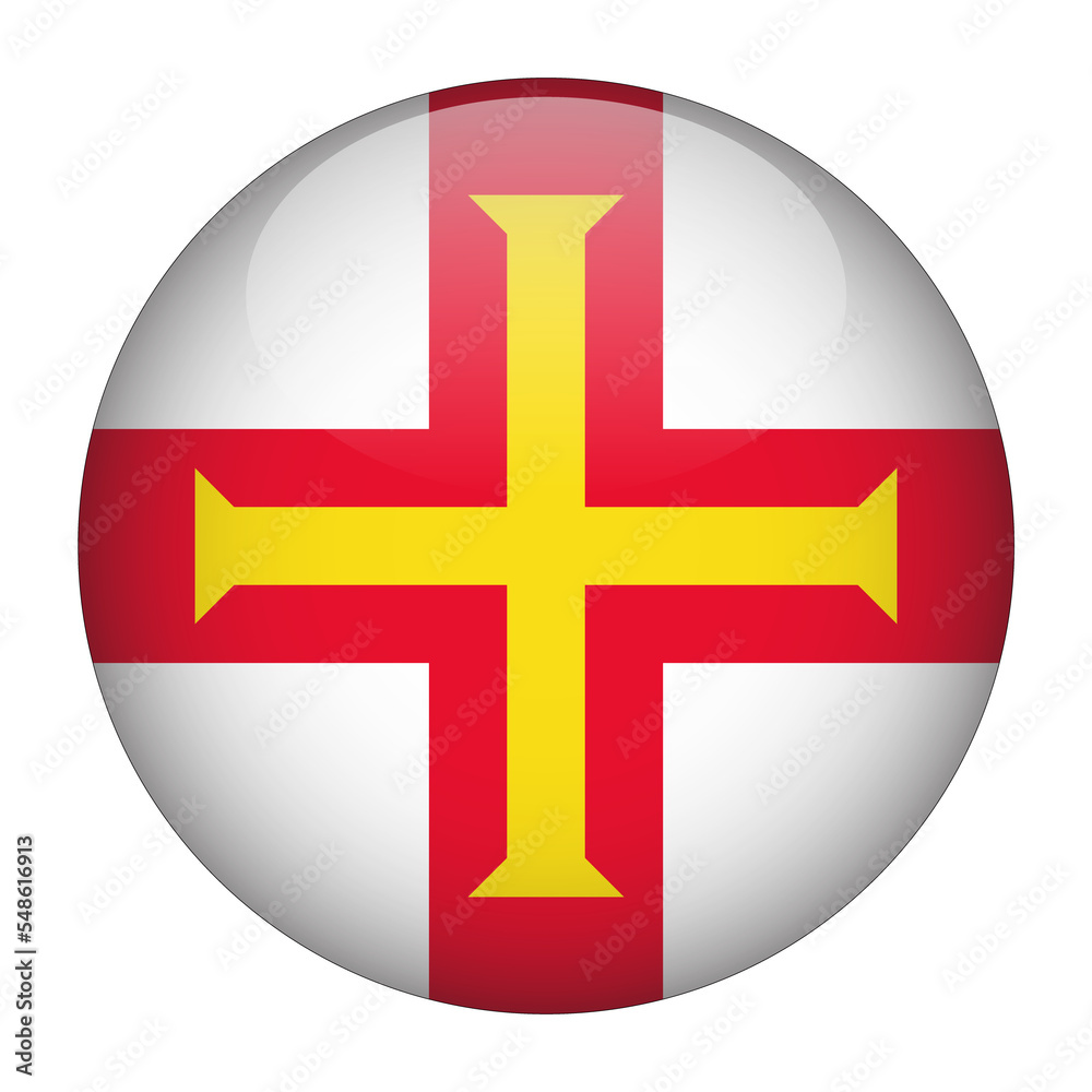 Guernsey 3D Rounded Flag with Transparent Background Guernsey 3D Rounded Flag with Transparent Background