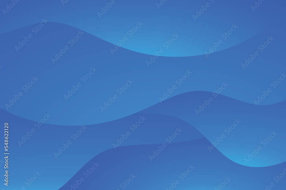 Modern abstract background with wavy or liquid concept. Gradient blue color.