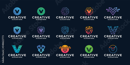 Initial letter X modern technology logo design inspiration.