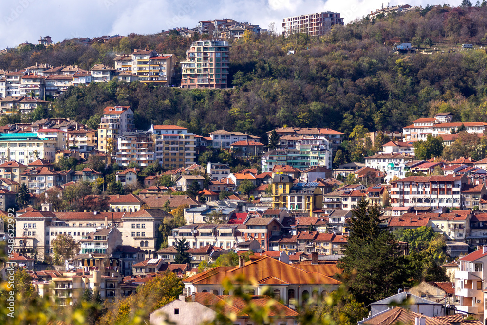 Fototapeta premium Panoramic view of city of Veliko Tarnovo, Bulgaria