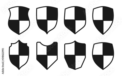 Shield flat icon set. Police badge patch template. Knight heraldic award medieval royal vintage military emblem. Different shapes guard security sign with solid shadow. Virus protection safety symbol Free Download Shield flat icon set. Police badge patch template. Knight heraldic award medieval royal vintage military emblem. Different shapes guard security sign with solid shadow. Virus protection safety symbol - GFXLoad
