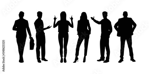 Silhouette of casual people, business human logo vector collection.