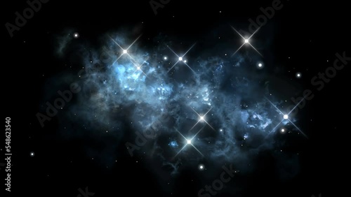 Looped cosmic nebula rotation