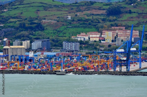 Contenedores del puerto de Santurce  visto desde Punta Galea photo