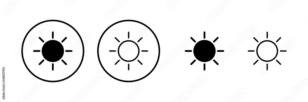 Sun icon vector illustration. Brightness sign and symbol. Sun icon vector illustration. Brightness sign and symbol.