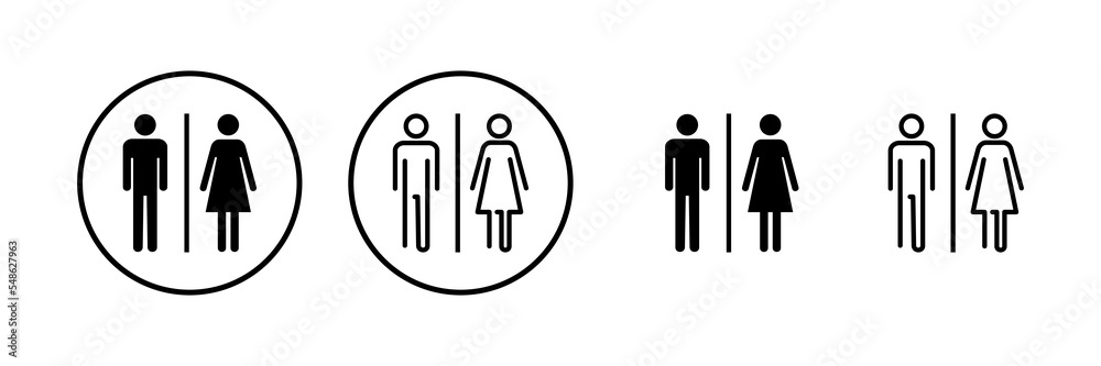 Toilet icon vector illustration. Girls and boys restrooms sign and symbol. bathroom sign. wc, lavatory Toilet icon vector illustration. Girls and boys restrooms sign and symbol. bathroom sign. wc, lavatory