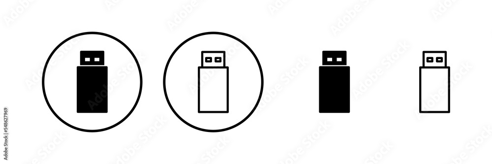 Fototapeta premium Usb icon vector illustration. Flash disk sign and symbol. flash drive sign.