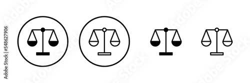 Scales icon vector illustration. Law scale icon. Justice sign and symbol