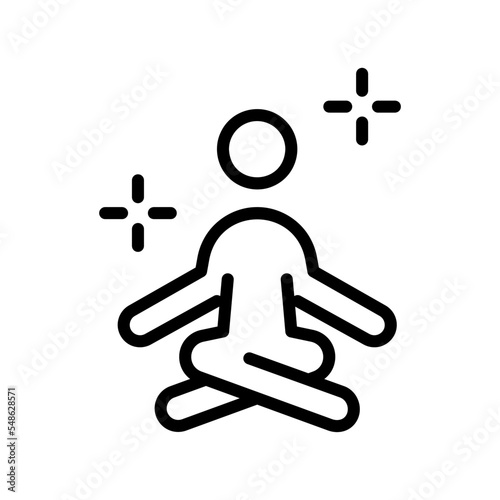 Icono de meditación. Persona meditando. Yoga. Concepto de salud y bienestar personal. Ilustración vectorial