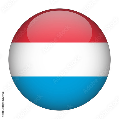 Luxembourg 3D Rounded Flag with Transparent Background 