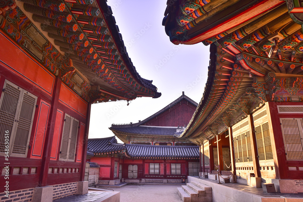 Wall Mural Beautiful scenery of Gyeongbokgung Palace in Seoul,서울 경복궁의 아름다운 모습들