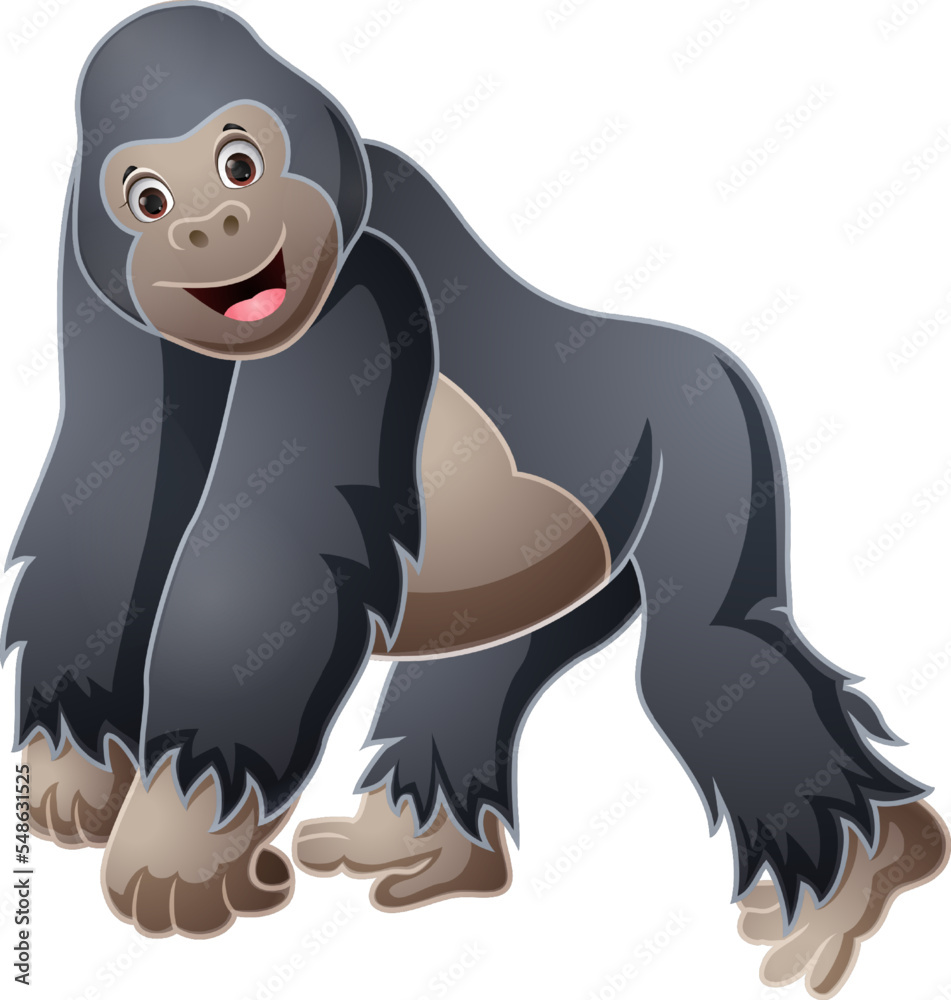 Fototapeta premium Cute gorilla on white background