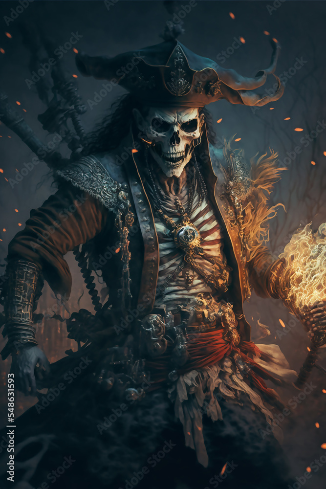 Pirate Skeleton Warrior, Fantasy Skel, Concept Art, Character Art ...