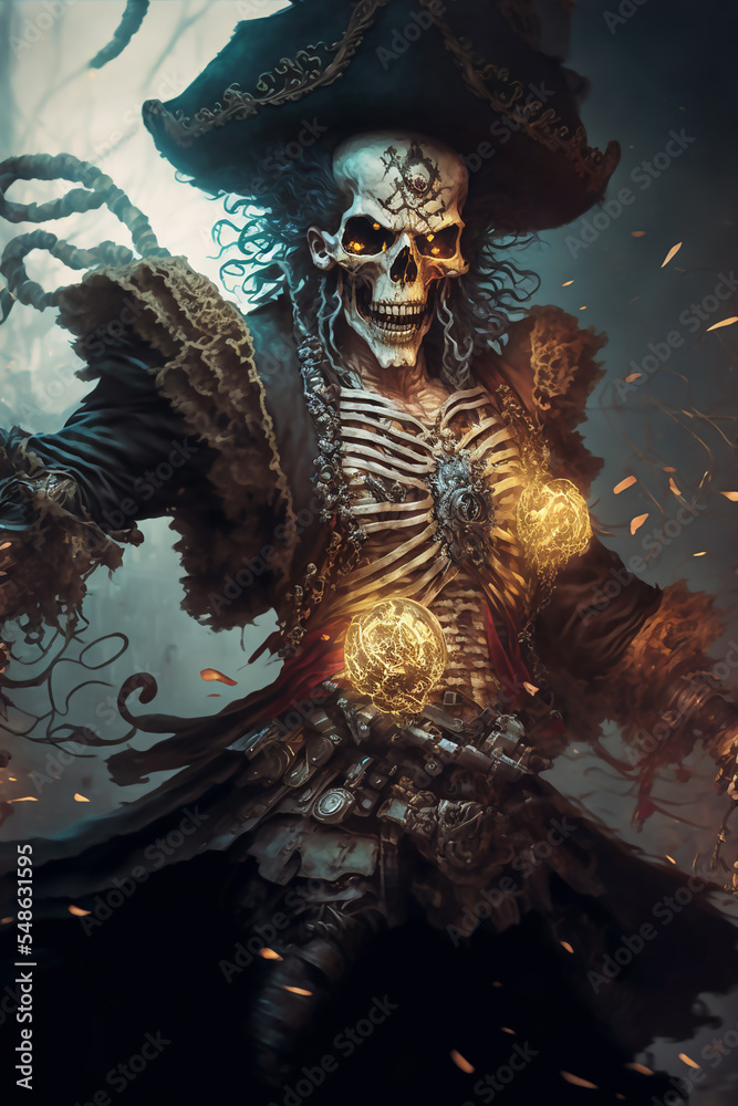 Pirate Skeleton Warrior, Fantasy Skel, Concept Art, Character Art ...