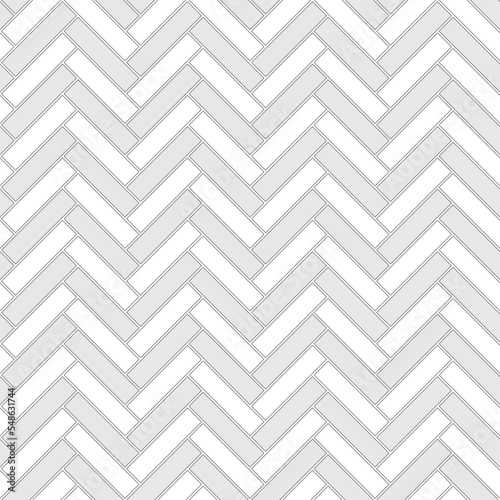 Brickwork texture seamless pattern. Decorative appearance of Stretcher brick bond. Zigzag masonry design. Seamless monochrome vector illustration.