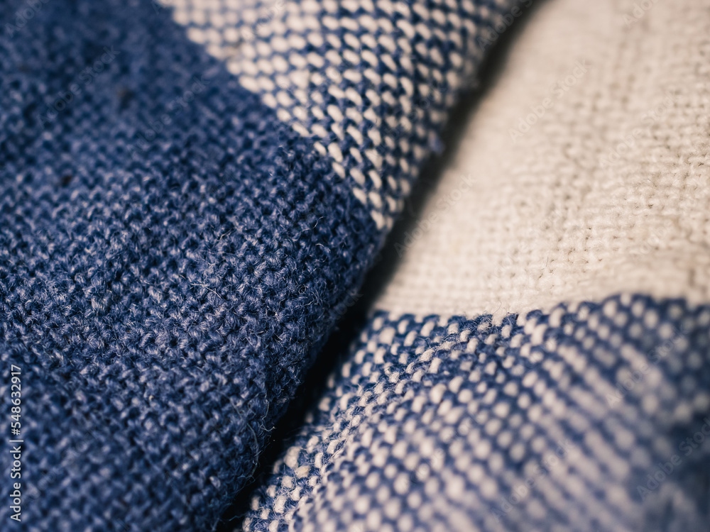 Close up of blue material Close up of blue material
