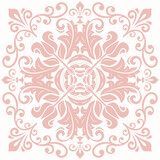 Elegant vintage vector ornament in classic style. Abstract traditional pink ornament with oriental elements. Classic vintage pattern