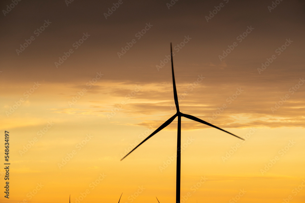 Fototapeta premium Wind turbine, green and sustainable energy.