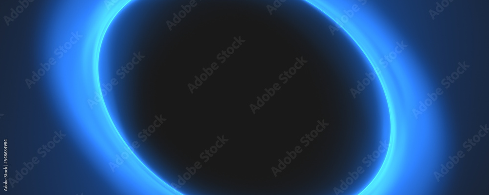 Fototapeta premium glowing blue oval circle hole background
