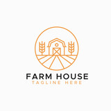 Livestock, Farmhouse, Barn, Granary Abstract Simple Logo Badge Natural, Healthy and Fresh Label Product.