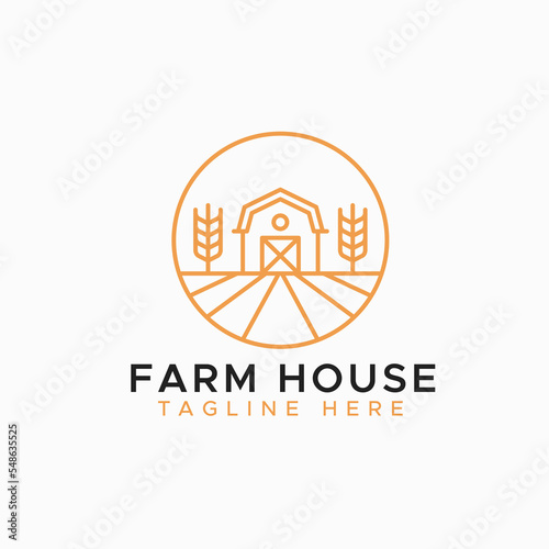 Livestock, Farmhouse, Barn, Granary Abstract Simple Logo Badge Natural, Healthy and Fresh Label Product.