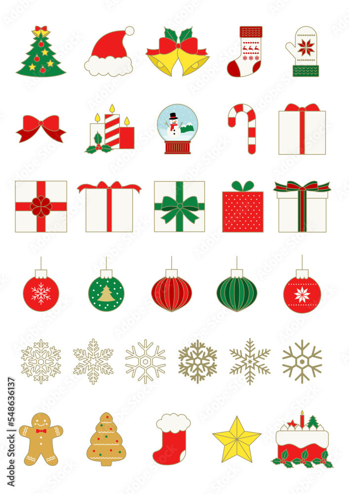Vector illustration of Christmas objects. Vector illustration of Christmas objects.