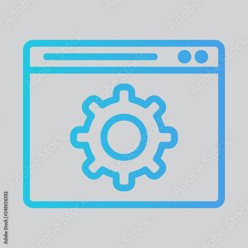 Configuration icon in gradient style about browser, use for website mobile app presentation