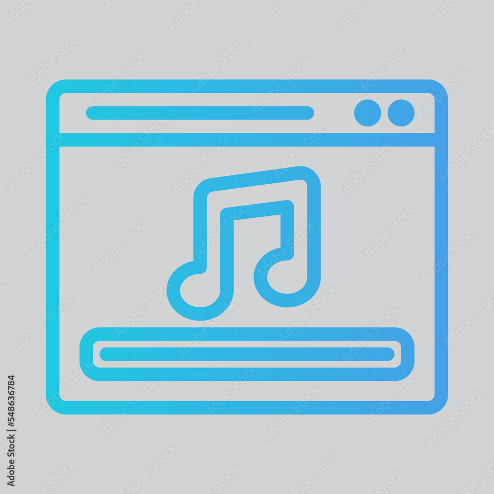 Music icon in gradient style about browser, use for website mobile app presentation Music icon in gradient style about browser, use for website mobile app presentation