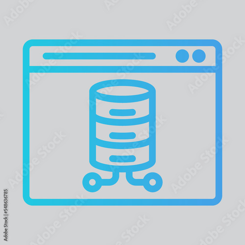 Server icon in gradient style about browser, use for website mobile app presentation