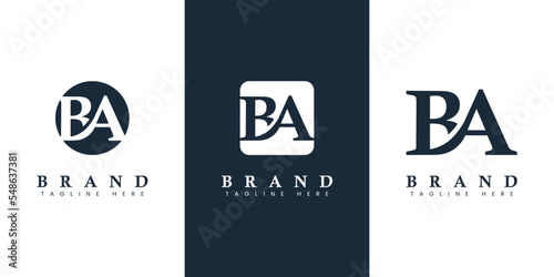 Modern and simple Letter BA Logo, suitable for any business with BA or AB initials.