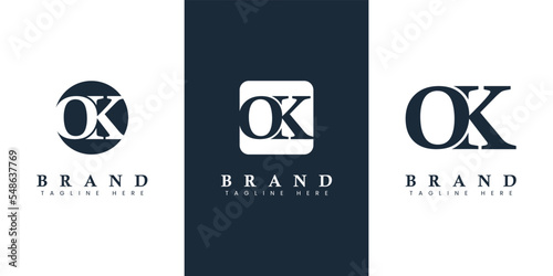 Modern and simple Letter OK Logo, suitable for any business with OK or KO initials.