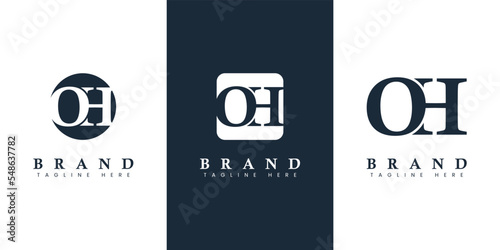 Modern and simple Letter OH Logo, suitable for any business with OH or HO initials.