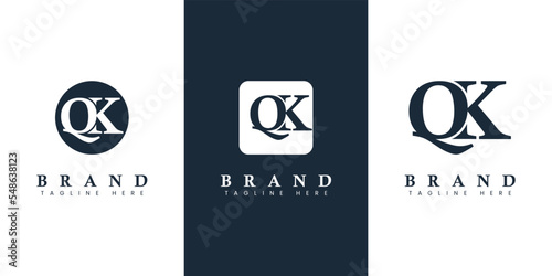 Modern and simple Letter QK Logo, suitable for any business with QK or KQ initials. photo