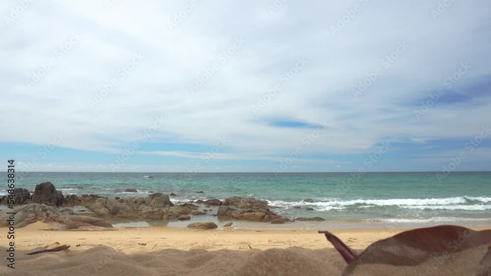 beach sea sand and sky. Landscape view of beach sea in summer beach sea sand and sky. Landscape view of beach sea in summer