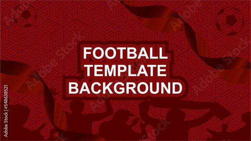Football background template on the theme of Qatar flag with supporters vector illustration