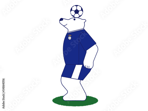 しろくま　サッカー「リフティング(あたま)」