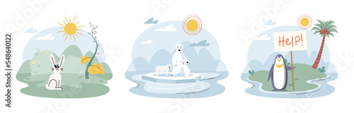 Climate change concept. Global warming metaphor. Nature environment danger, energy business industr, climate change saving planet, air pollution. Temperature rising animal extinction. Environment Day