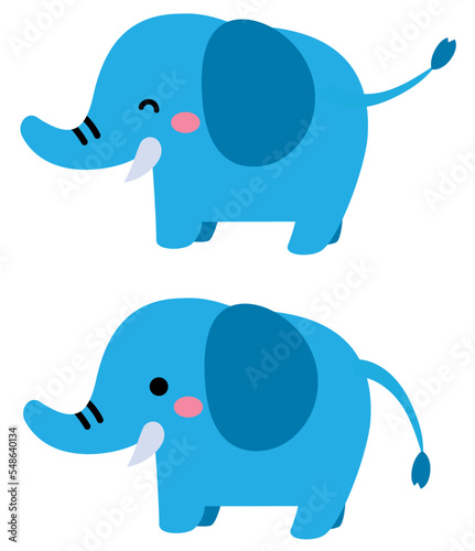 かわいいゾウの全身イラスト