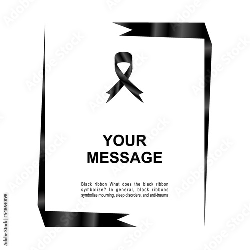 Black ribbon with frame design vector illustration